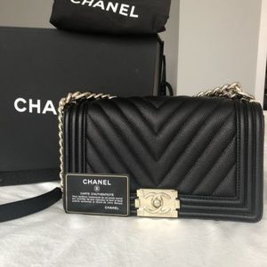 Chanel small chevron boy bag